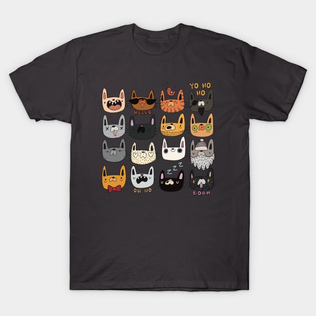 Whimsical cats T-Shirt by marina63